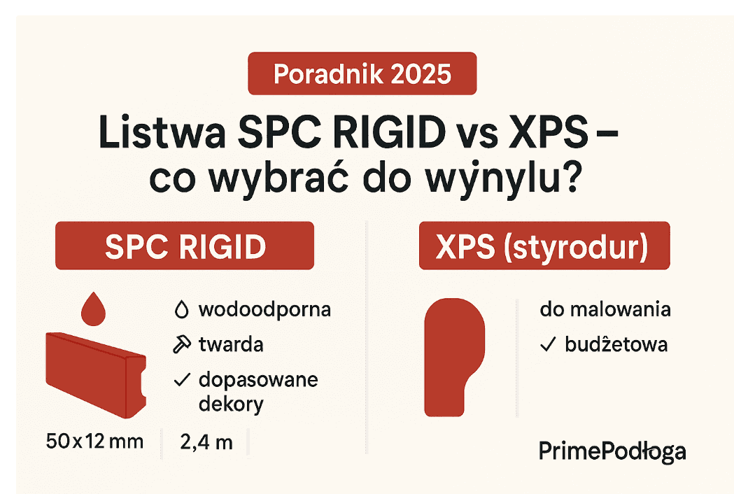 Listwa przypodłogowa SPC RIGID vs styrodur (XPS): co wybrać do podłogi winylowej?