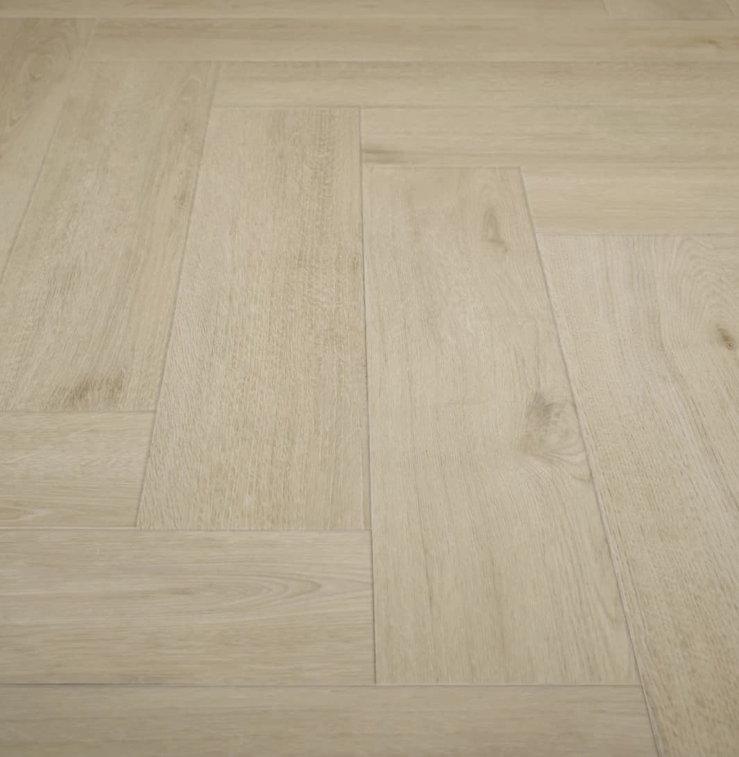Invictus Truffle 31 - Herringbone Dryback LVT - Belrose Oak