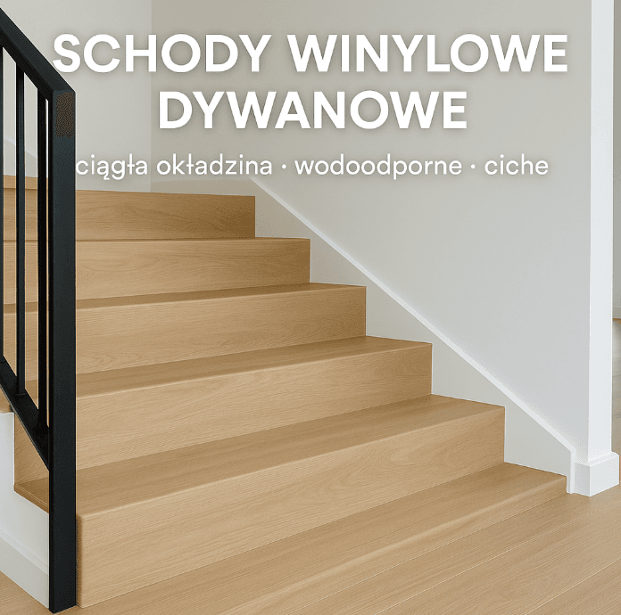 schody dywanowe z paneli winylowych
